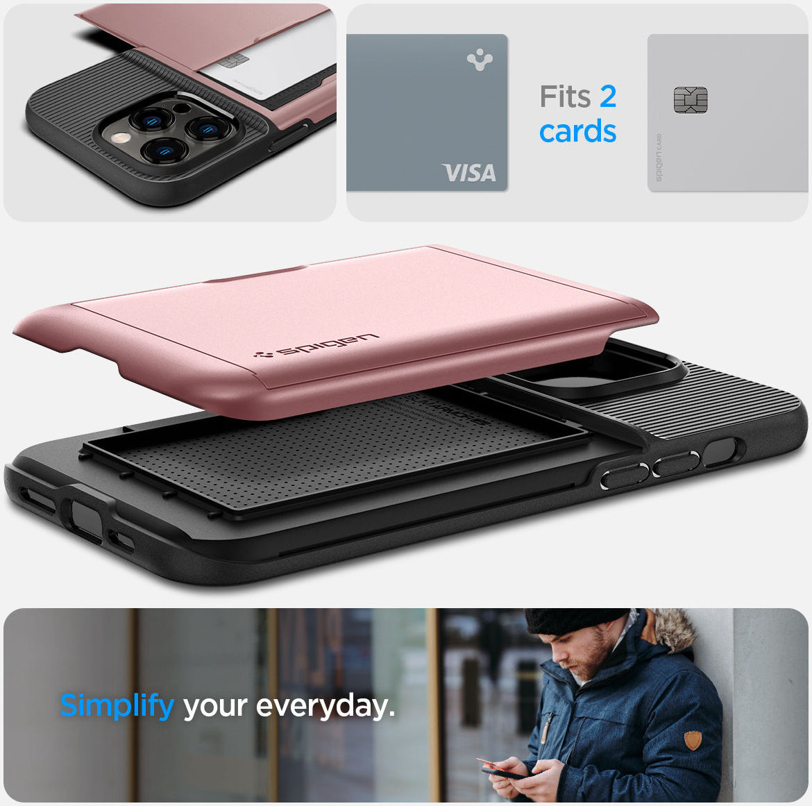 Spigen Slim Armor CS Apple iPhone 14 Pro Max Hoesje Roze Goud afbeelding 14