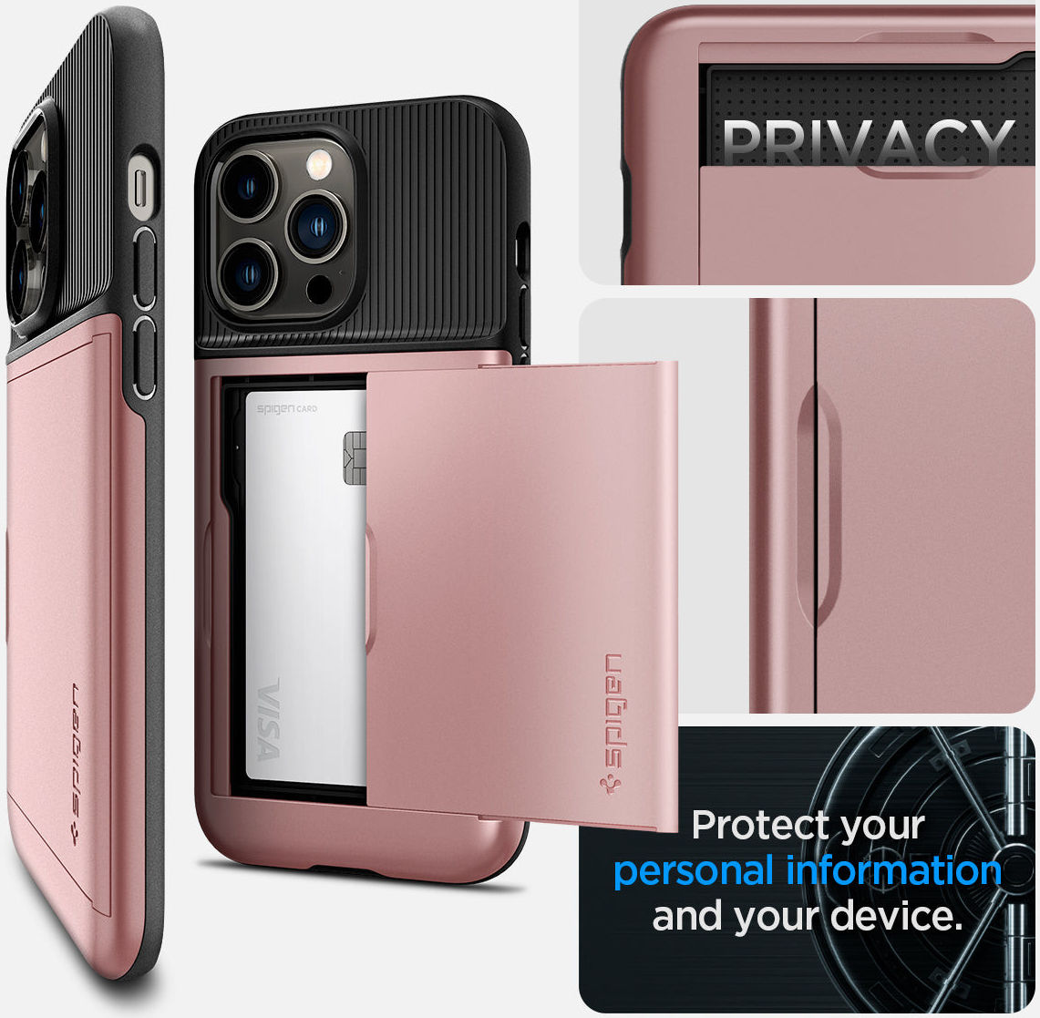 Spigen Slim Armor CS Apple iPhone 14 Pro Max Hoesje Roze Goud afbeelding 15