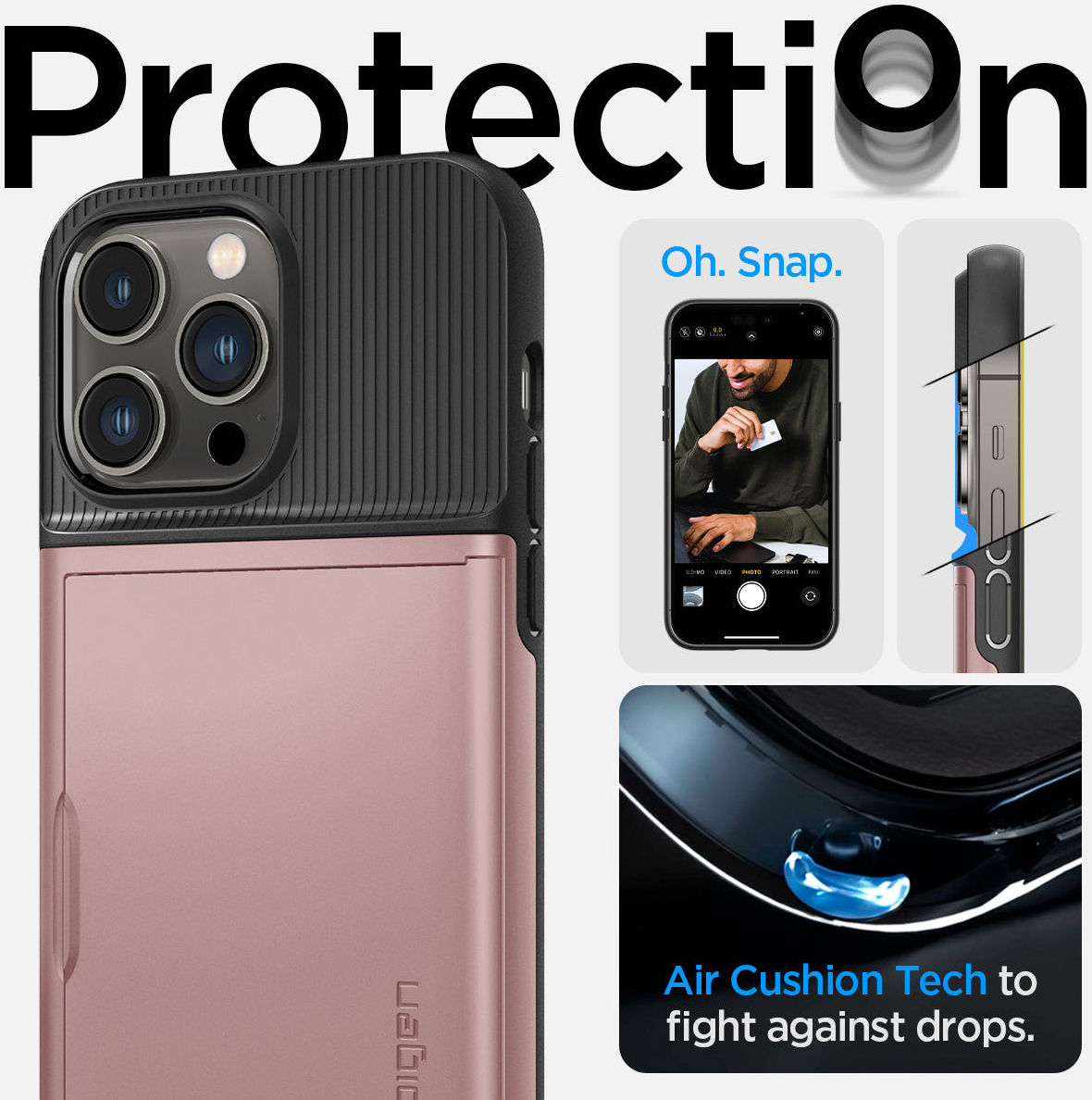 Spigen Slim Armor CS Apple iPhone 14 Pro Max Hoesje Roze Goud afbeelding 16