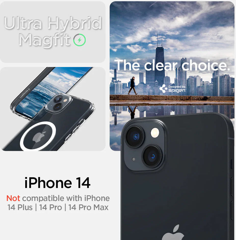 Spigen Crystal Hybrid MagSafe Apple iPhone 14 Hoesje Back Cover Wit afbeelding 10