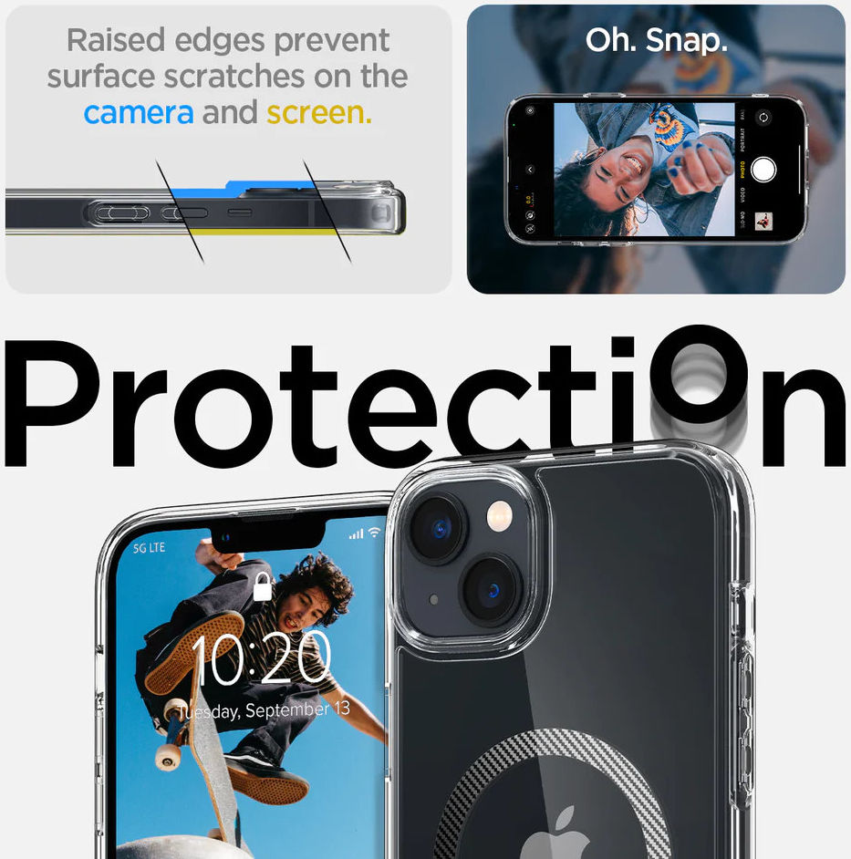 Spigen Crystal Hybrid MagSafe Apple iPhone 14 Hoesje Back Cover Wit afbeelding 9