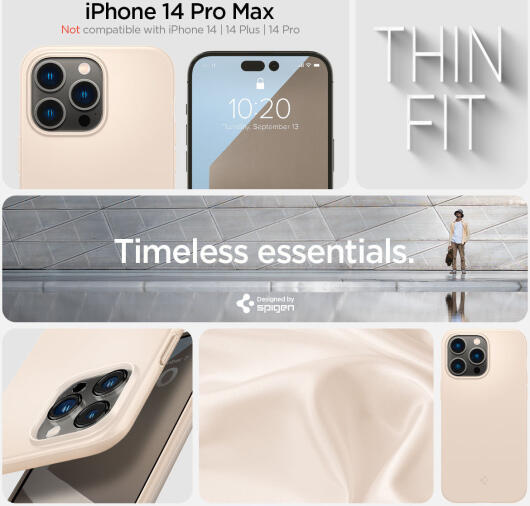 Spigen Thin Fit Apple iPhone 14 Pro Max Hoesje Back Cover Beige afbeelding 10