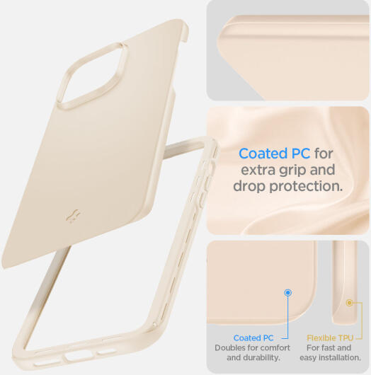 Spigen Thin Fit Apple iPhone 14 Pro Max Hoesje Back Cover Beige afbeelding 12