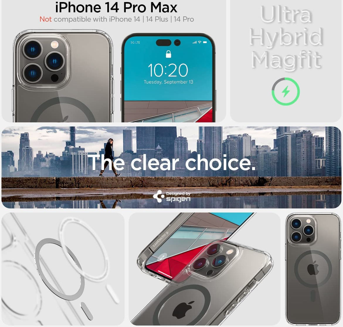 Spigen Ultra Hybrid MagSafe iPhone 14 Pro Max Hoesje Grijs afbeelding 8