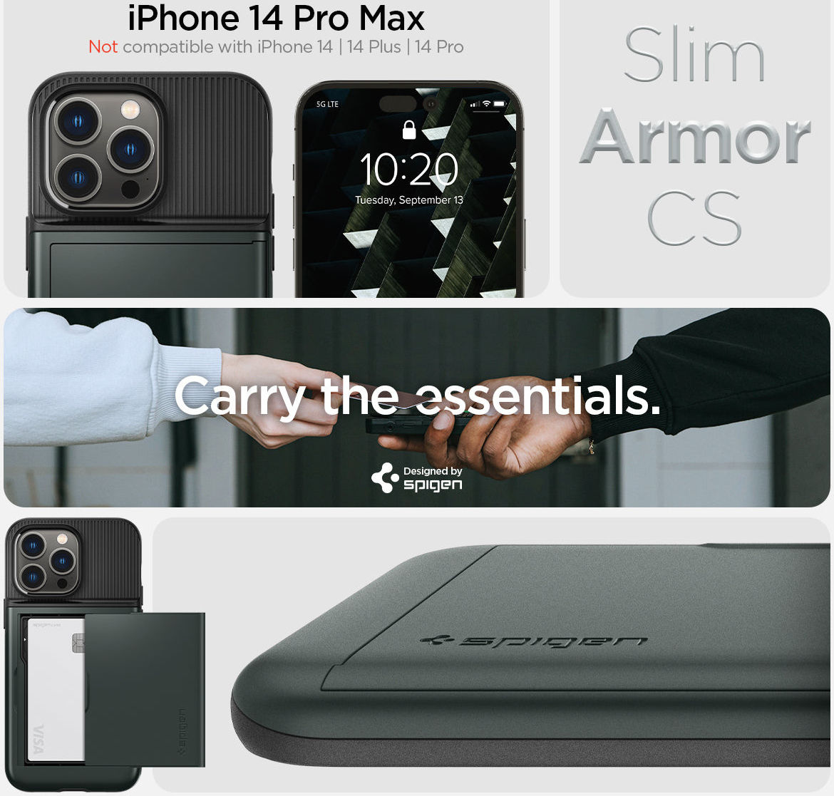 Spigen Slim Armor CS Apple iPhone 14 Pro Max Hoesje Groen afbeelding 13