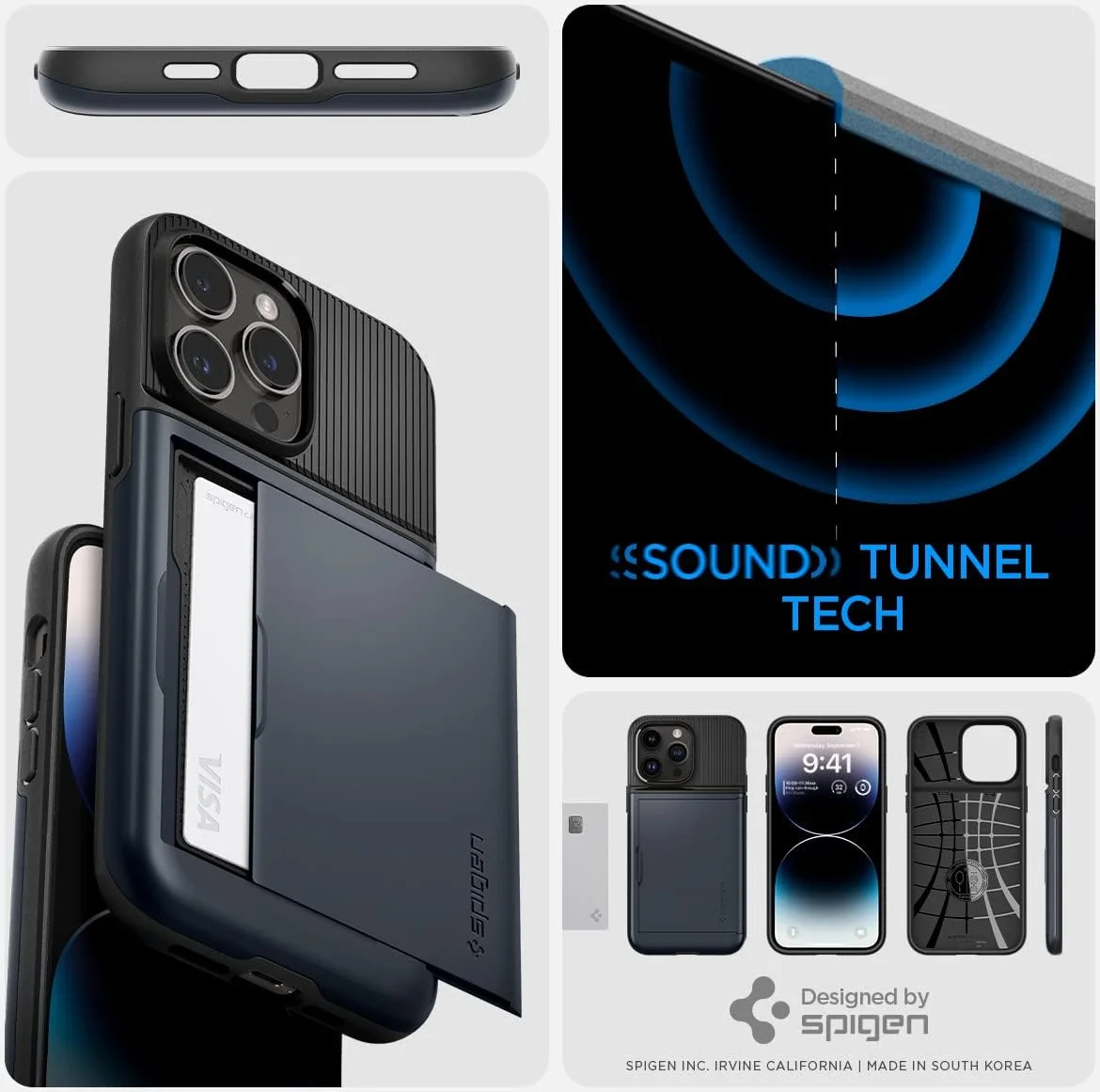 Spigen Slim Armor CS Apple iPhone 14 Pro Hoesje Back Cover Metal Slate afbeelding 4