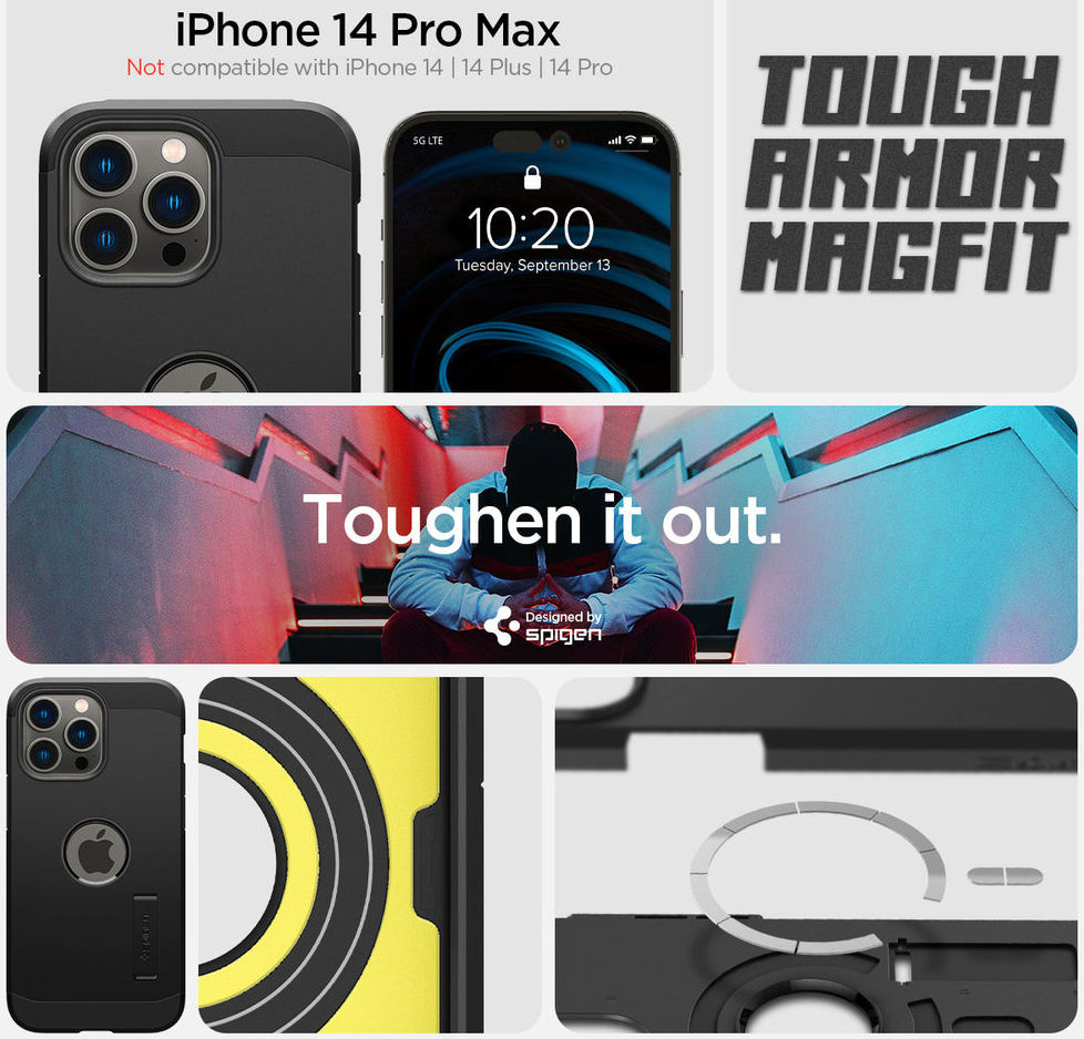 Spigen Tough Armor MagSafe Apple iPhone 14 Pro Max Hoesje Zwart afbeelding 10
