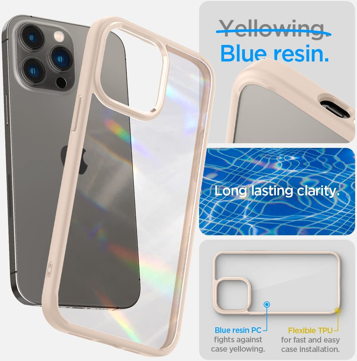 Spigen Ultra Hybrid Apple iPhone 14 Pro Max Hoesje Beige afbeelding 11