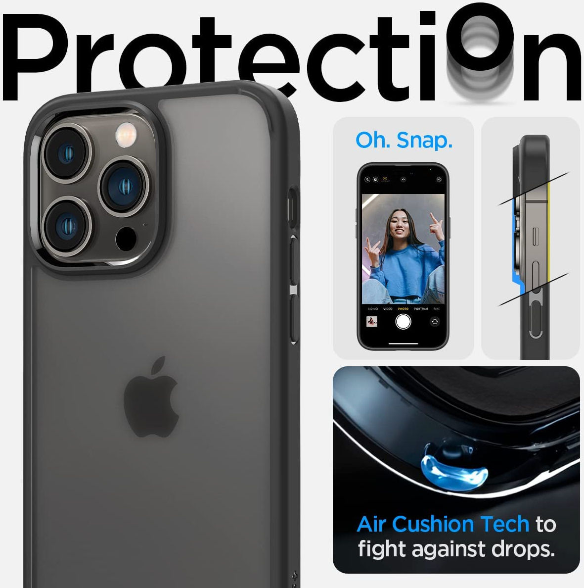 Spigen Ultra Hybrid Apple iPhone 14 Pro Hoesje Back Cover Zwart afbeelding 3