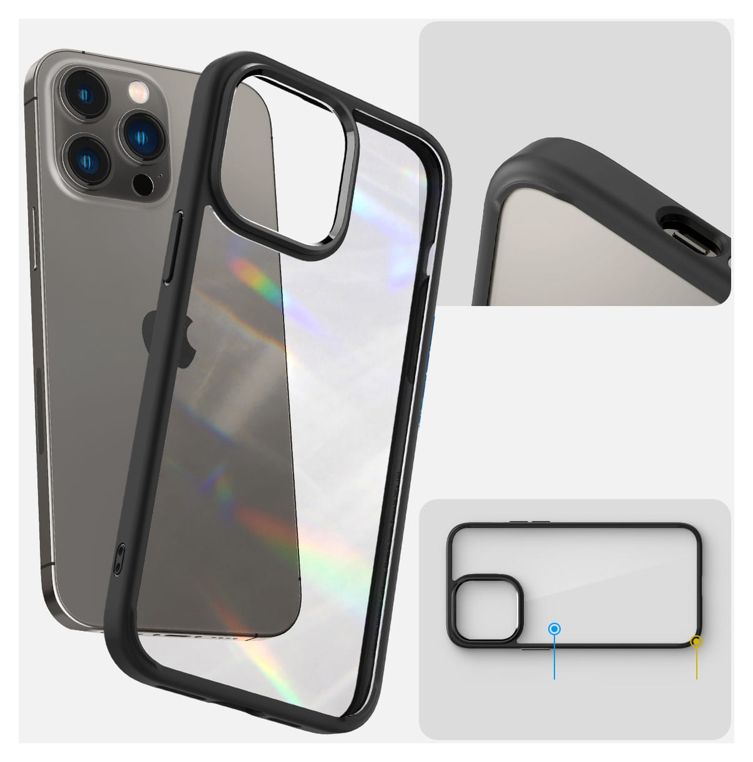 Spigen Crystal Hybrid Apple iPhone 14 Pro Max Hoesje Zwart afbeelding 4