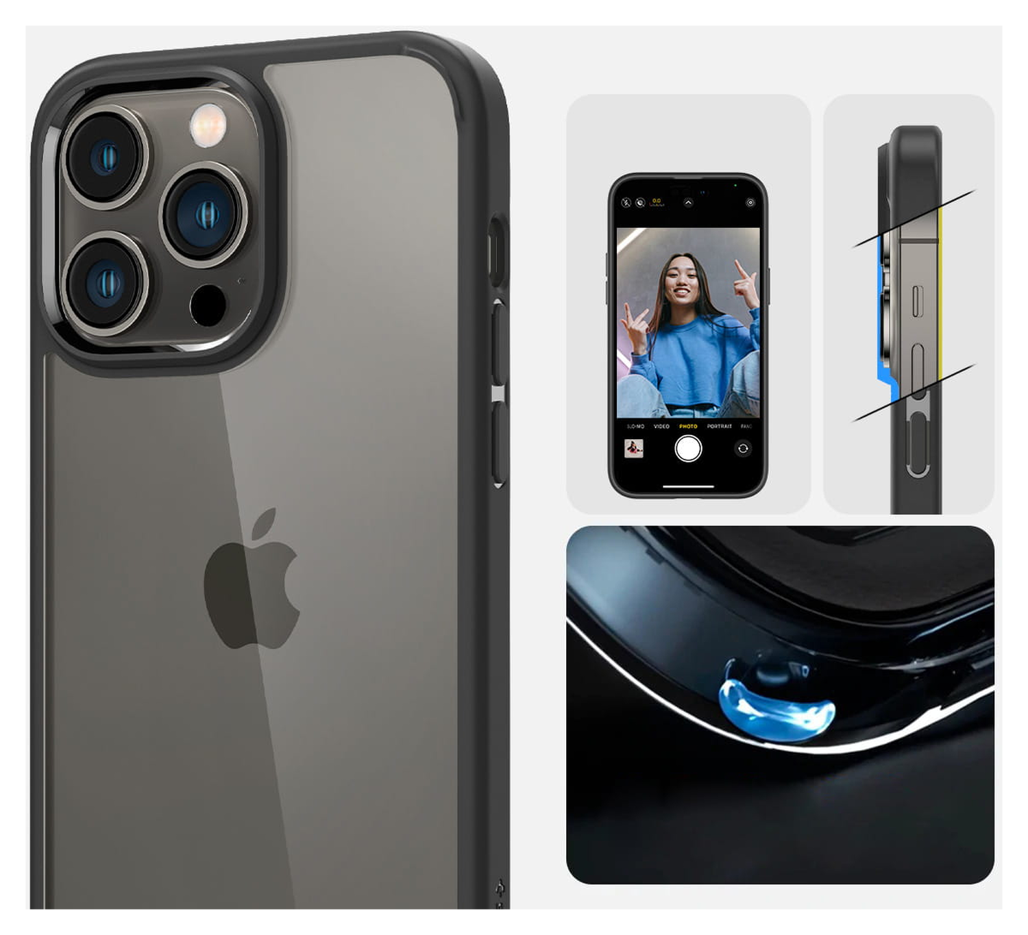 Spigen Crystal Hybrid Apple iPhone 14 Pro Max Hoesje Zwart afbeelding 5