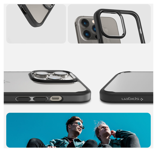 Spigen Crystal Hybrid Apple iPhone 14 Pro Max Hoesje Zwart afbeelding 6