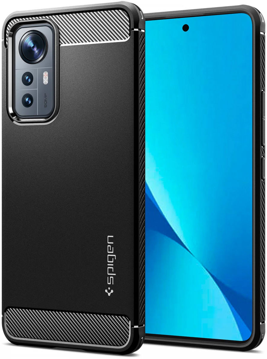 Spigen Rugged Armor Xiaomi 12 Lite Hoesje Back Cover Zwart afbeelding 1