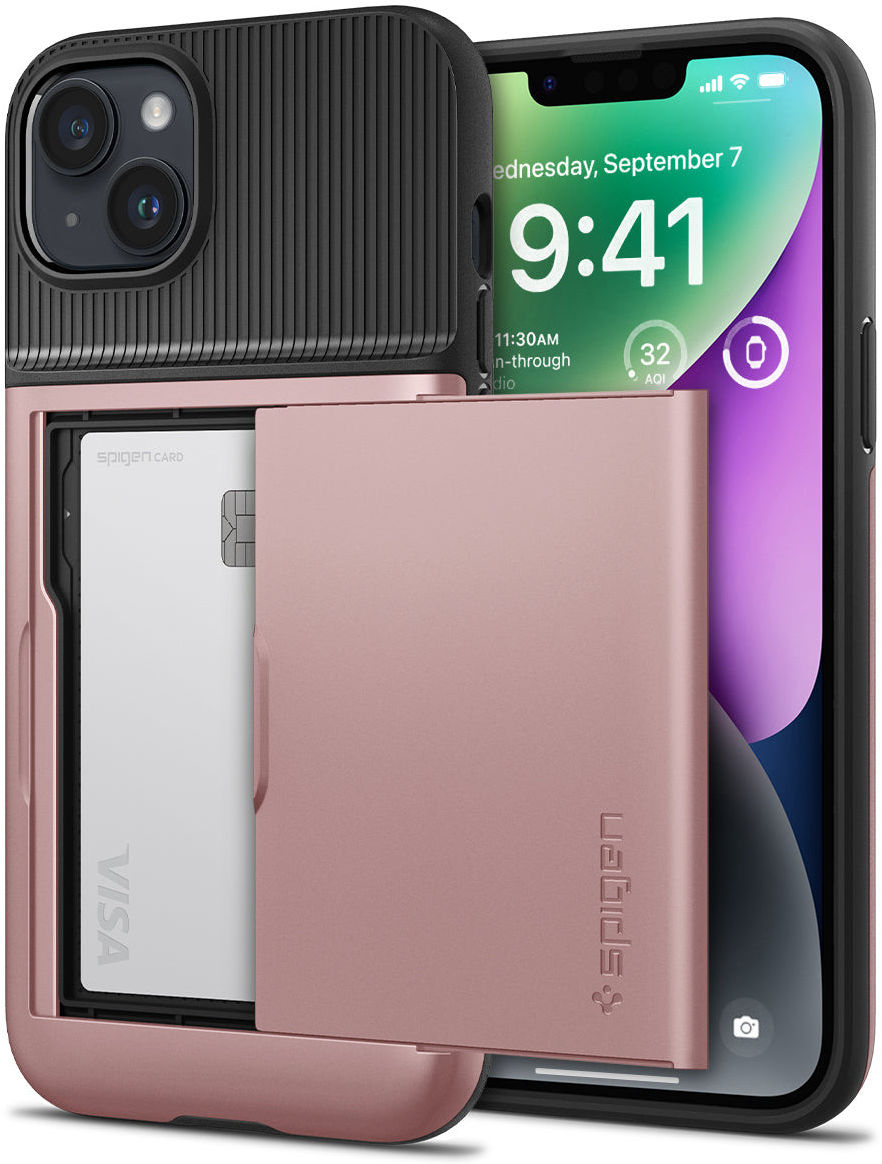 Spigen Slim Armor CS Apple iPhone 14 Hoesje Back Cover Roze Goud afbeelding 1