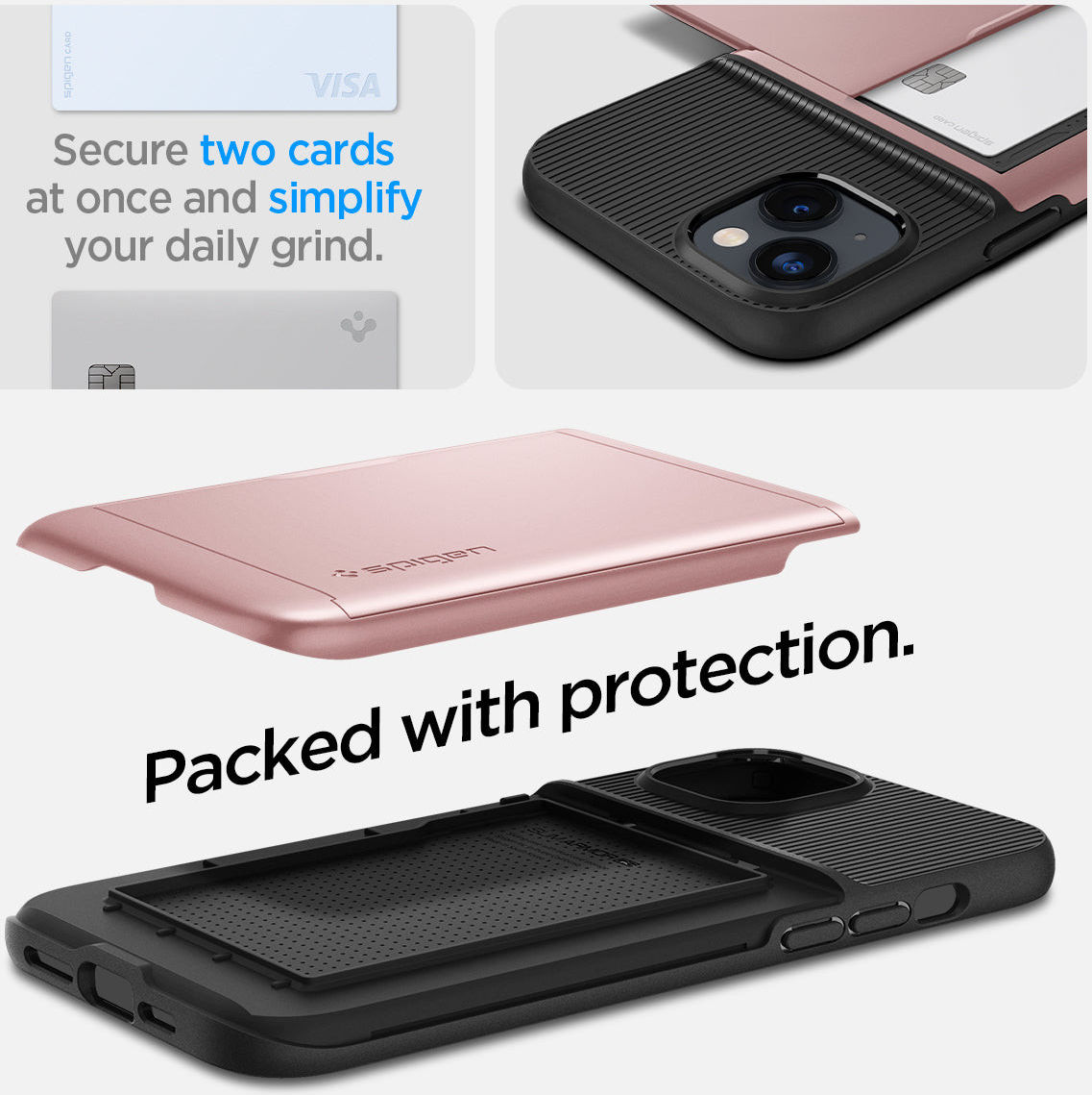 Spigen Slim Armor CS Apple iPhone 14 Hoesje Back Cover Roze Goud afbeelding 14