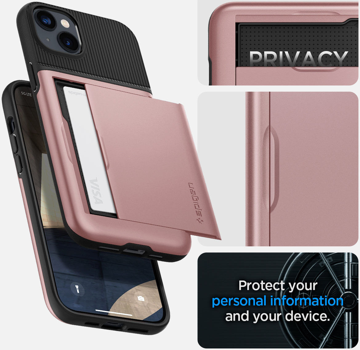 Spigen Slim Armor CS Apple iPhone 14 Hoesje Back Cover Roze Goud afbeelding 15