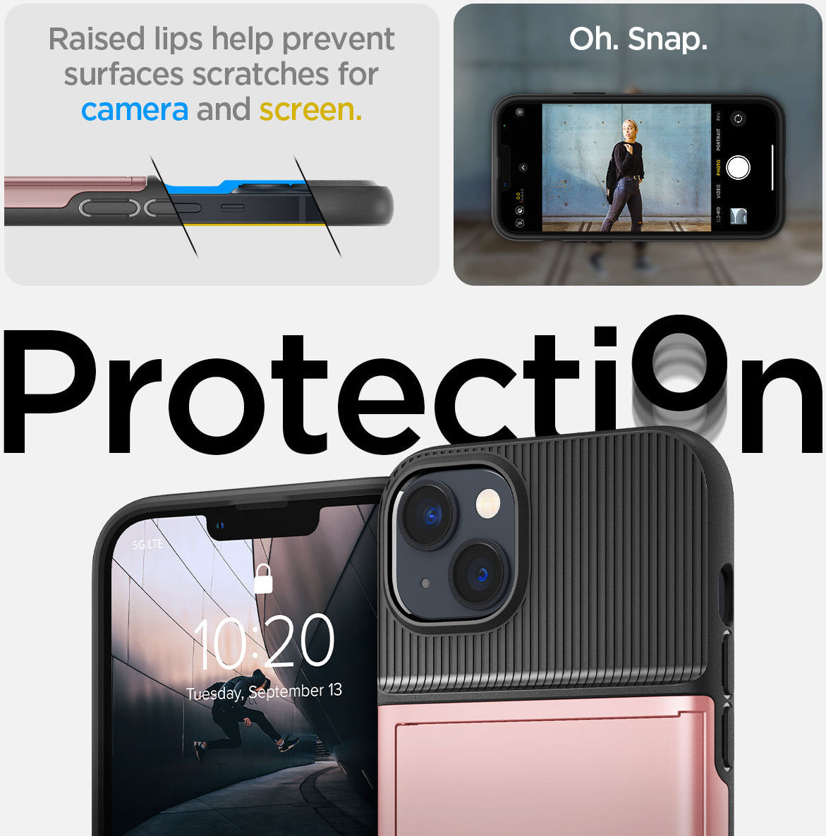 Spigen Slim Armor CS Apple iPhone 14 Hoesje Back Cover Roze Goud afbeelding 16