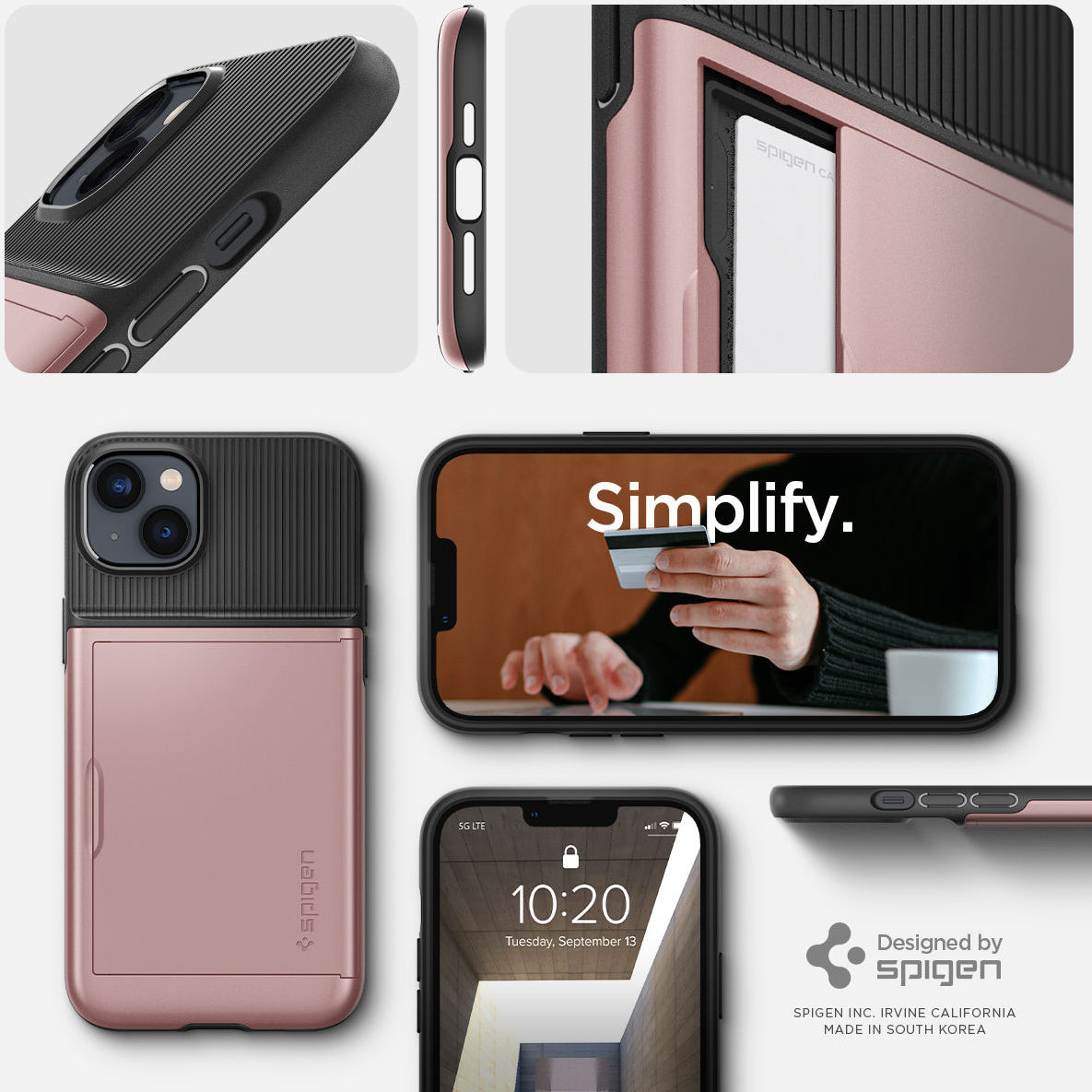 Spigen Slim Armor CS Apple iPhone 14 Hoesje Back Cover Roze Goud afbeelding 18
