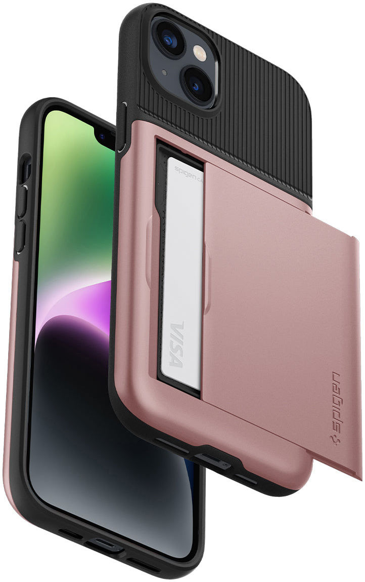 Spigen Slim Armor CS Apple iPhone 14 Hoesje Back Cover Roze Goud afbeelding 5