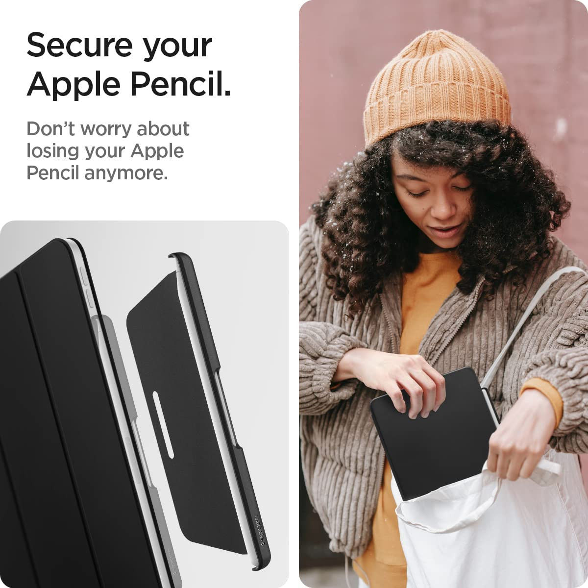 Spigen DA20 Apple Pencil (2e Generatie) Pencil Holder Zwart afbeelding 6