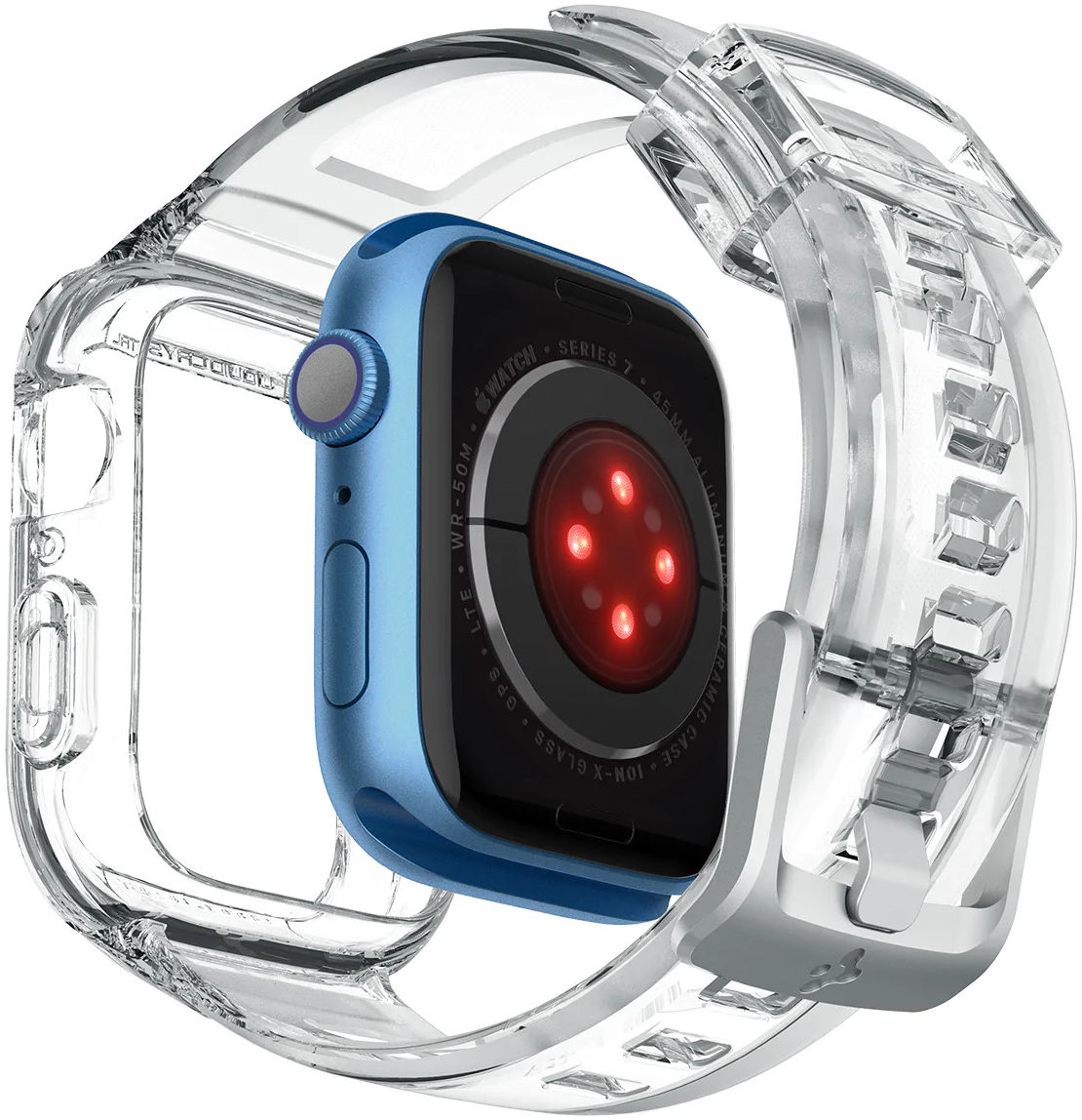 Spigen Liquid Crystal Pro Apple Watch 45MM/44MM Hoesje en Bandje Clear afbeelding 3