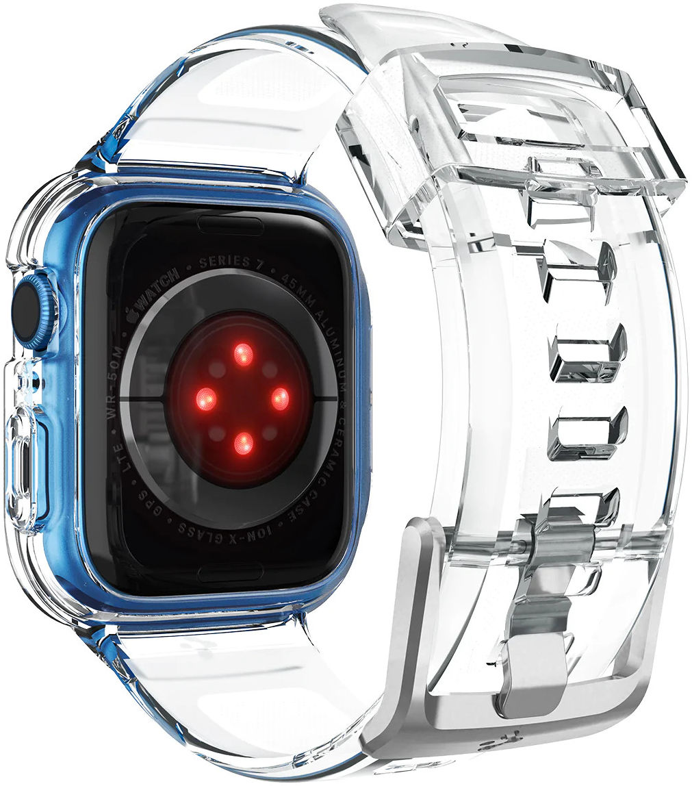 Spigen Liquid Crystal Pro Apple Watch 45MM/44MM Hoesje en Bandje Clear afbeelding 13