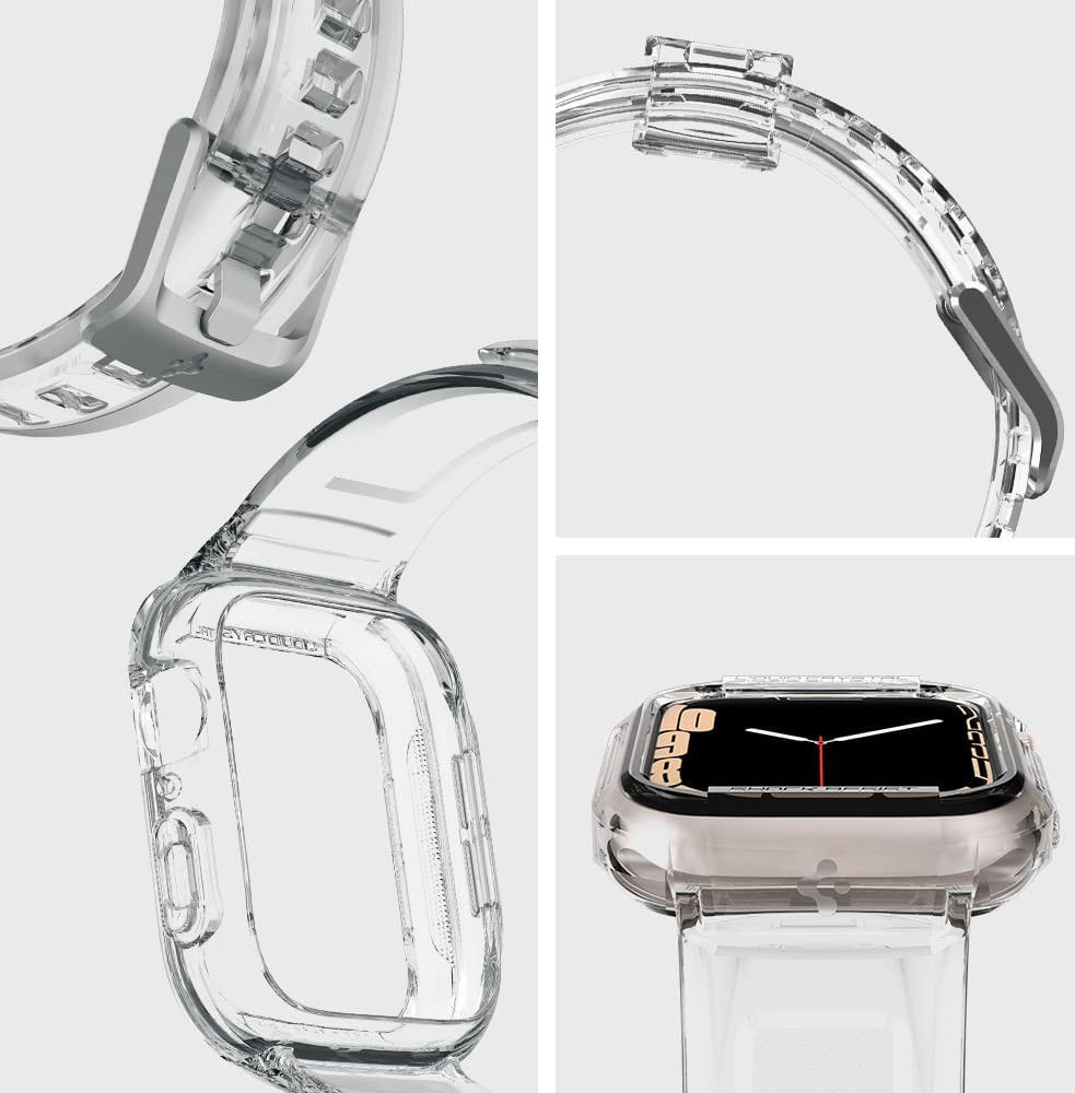 Spigen Liquid Crystal Pro Apple Watch 45MM/44MM Hoesje en Bandje Clear afbeelding 9