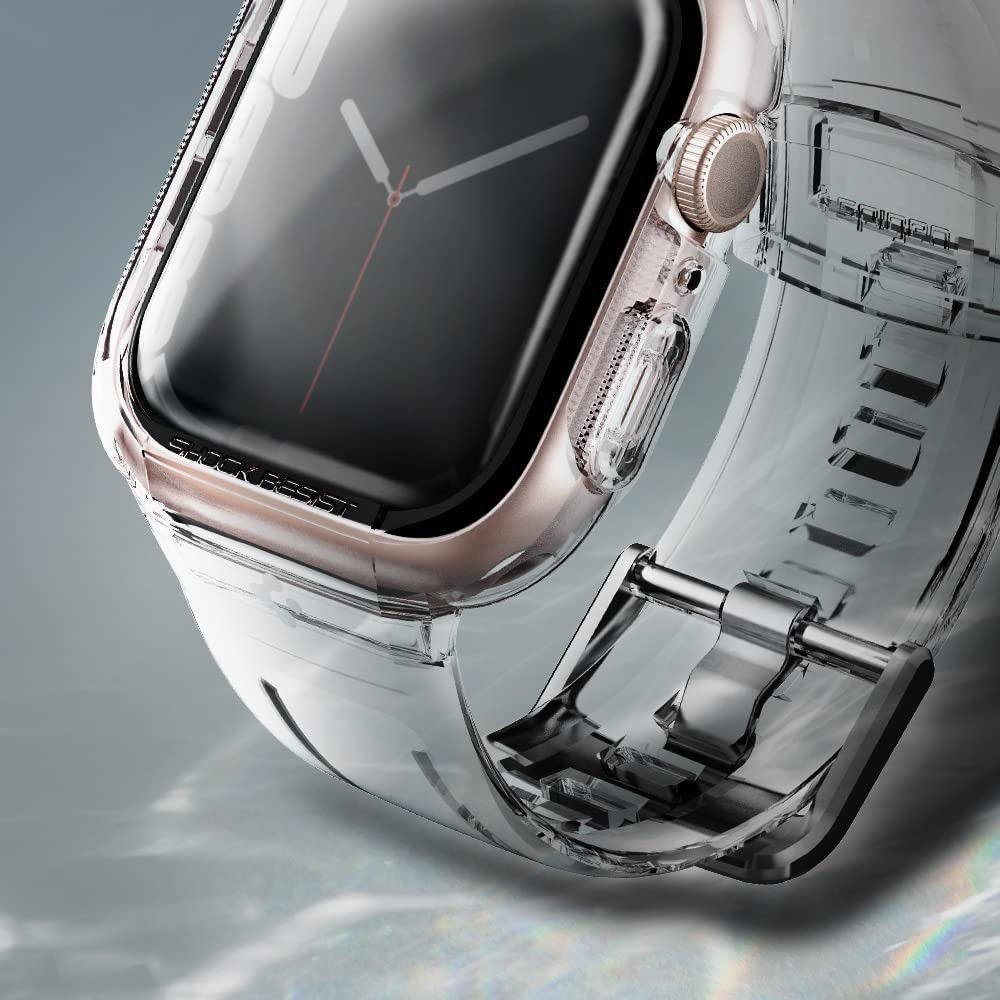 Spigen Liquid Crystal Pro Apple Watch 45MM/44MM Hoesje en Bandje Clear afbeelding 10