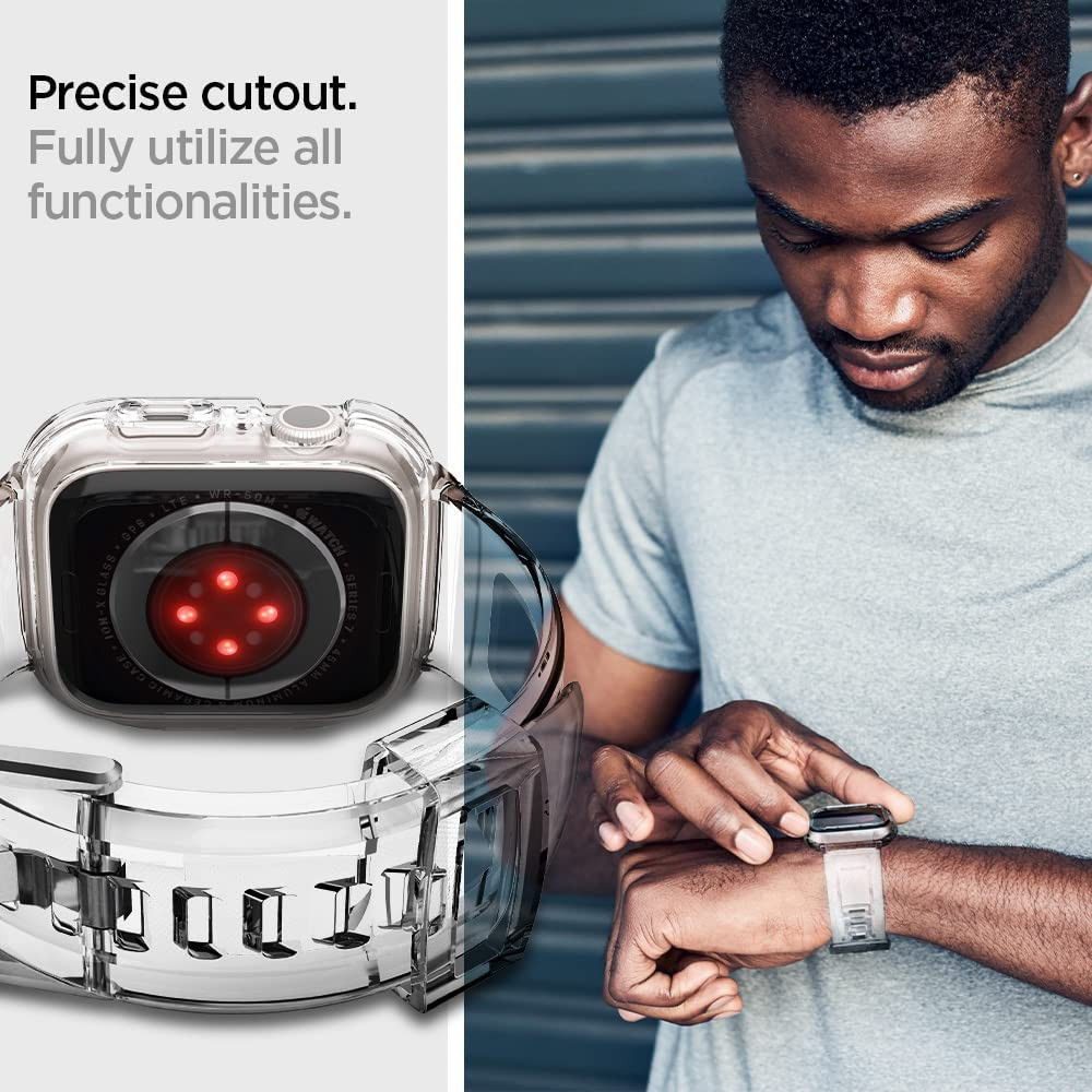 Spigen Liquid Crystal Pro Apple Watch 45MM/44MM Hoesje en Bandje Clear afbeelding 6