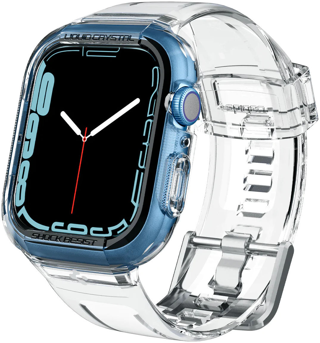 Spigen Liquid Crystal Pro Apple Watch 45MM/44MM Hoesje en Bandje Clear afbeelding 1