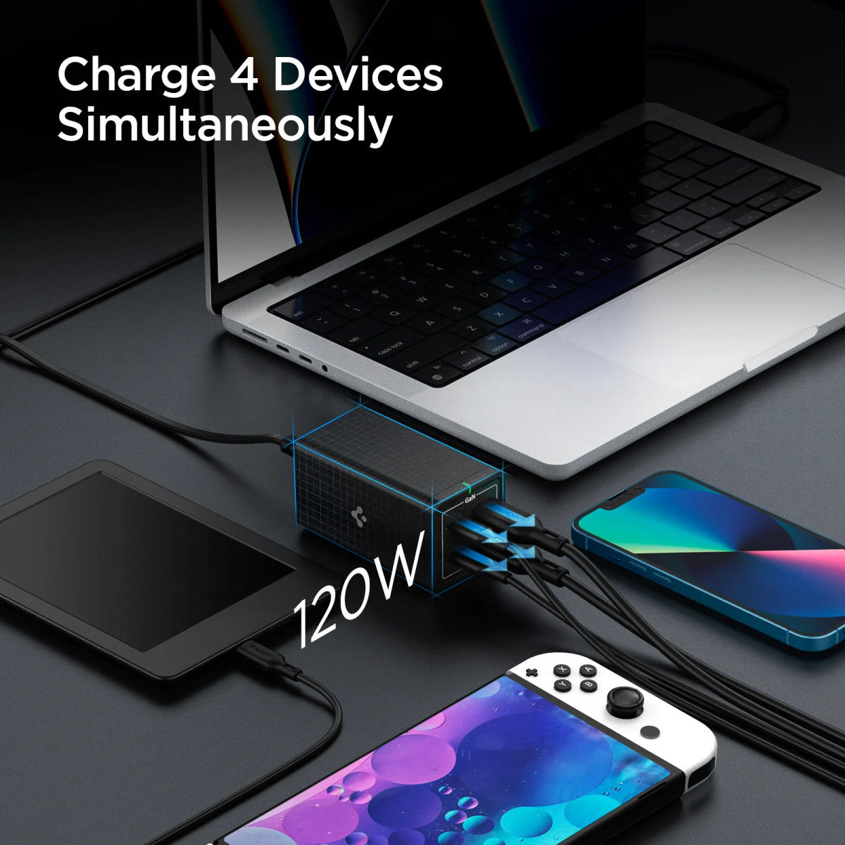 Spigen ArcDock Oplaadstation 120W USB/USB-C Snellader MacBook/Laptop afbeelding 5