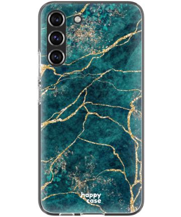 HappyCase Samsung Galaxy S22 Plus Hoesje TPU Aqua Marmer Print Hoesjes