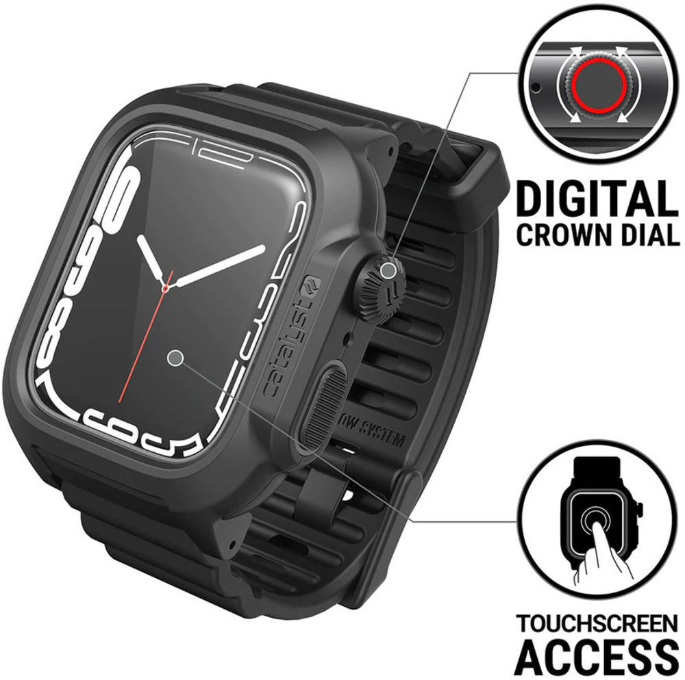 Catalyst Full Protect Waterdicht Apple Watch 45MM Hoesje Zwart afbeelding 8