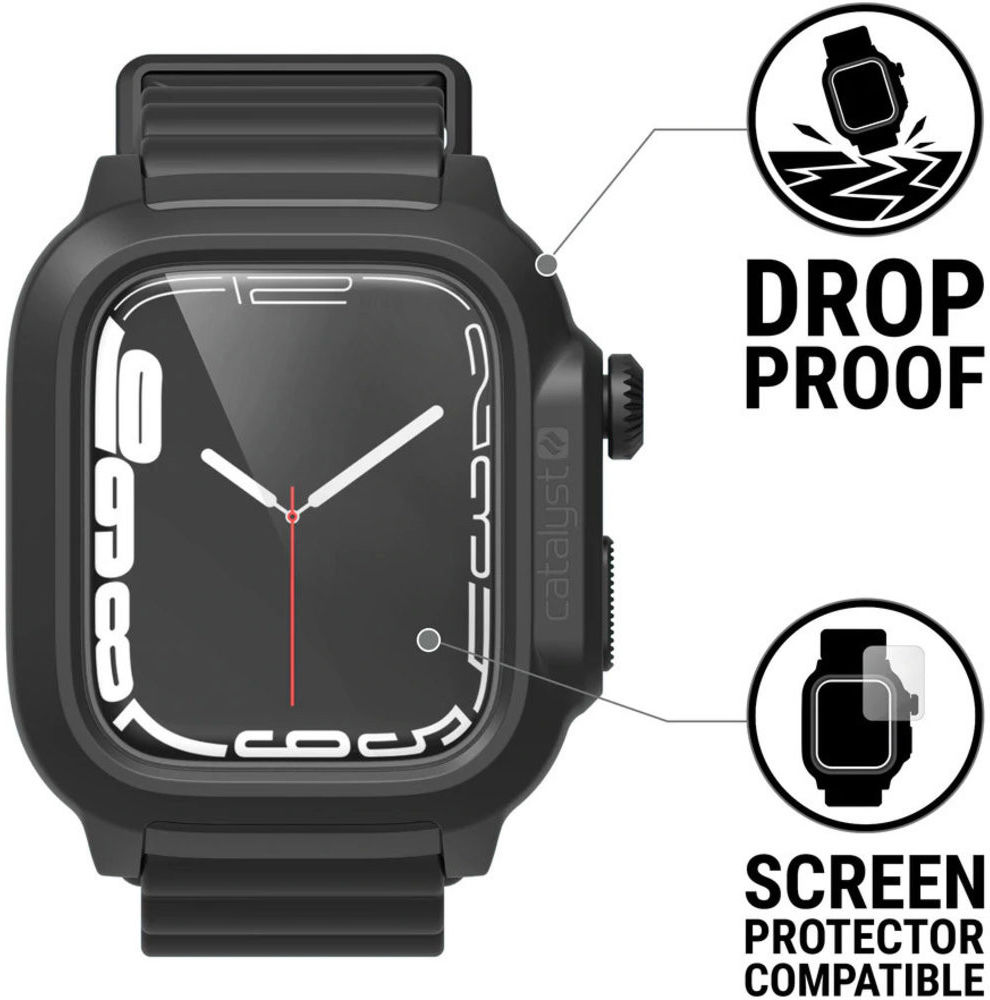 Catalyst Full Protect Waterdicht Apple Watch 45MM Hoesje Zwart afbeelding 6