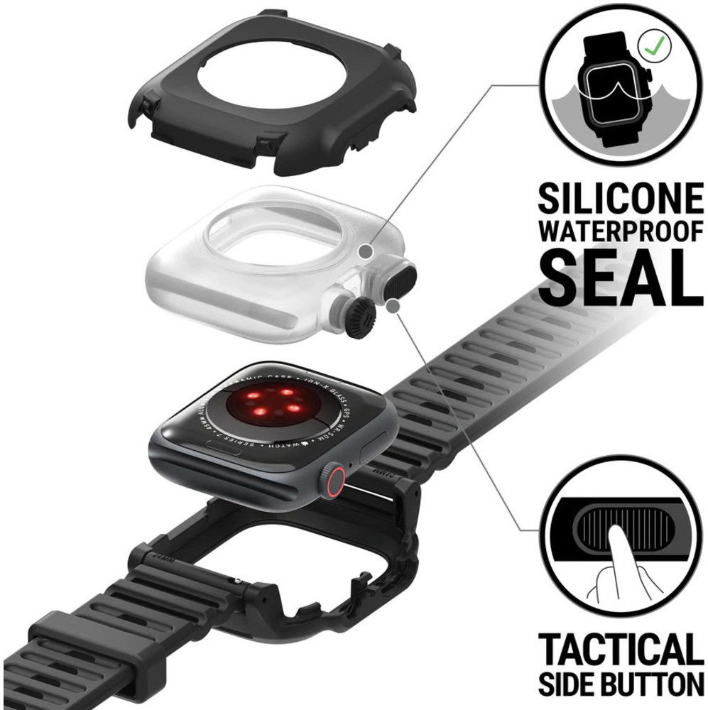 Catalyst Full Protect Waterdicht Apple Watch 45MM Hoesje Zwart afbeelding 7