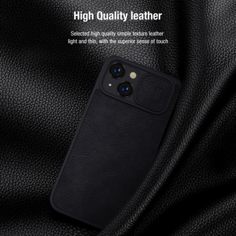 Nillkin Qin Pro Apple iPhone 14 Hoesje Book Case Camera Slider Zwart afbeelding 6