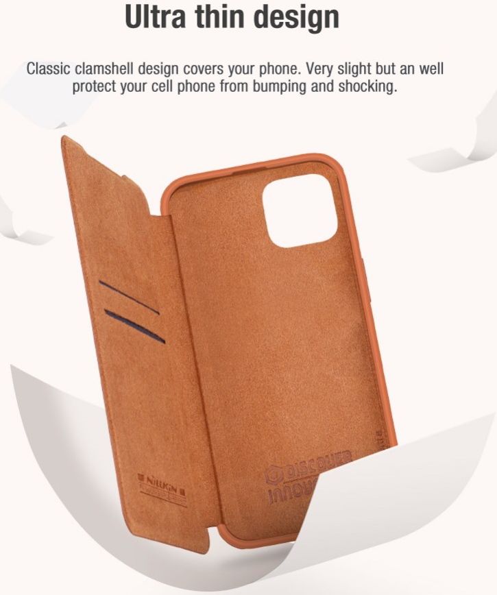 Nillkin Qin Pro Apple iPhone 14 Hoesje Book Case Camera Slider Zwart afbeelding 5