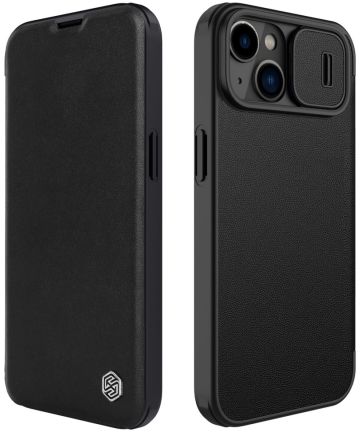 Nillkin Qin Pro iPhone 14 Hoesje Book Case Camera Slider Classic Zwart Hoesjes