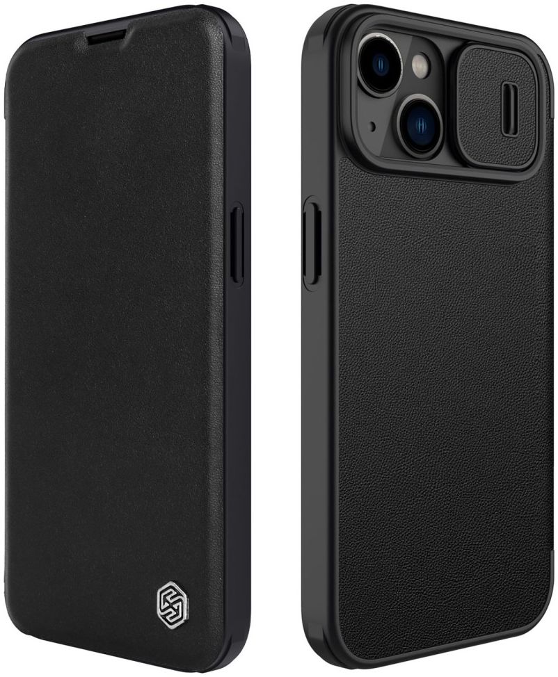 Nillkin Qin Pro iPhone 14 Hoesje Book Case Camera Slider Classic Zwart afbeelding 2
