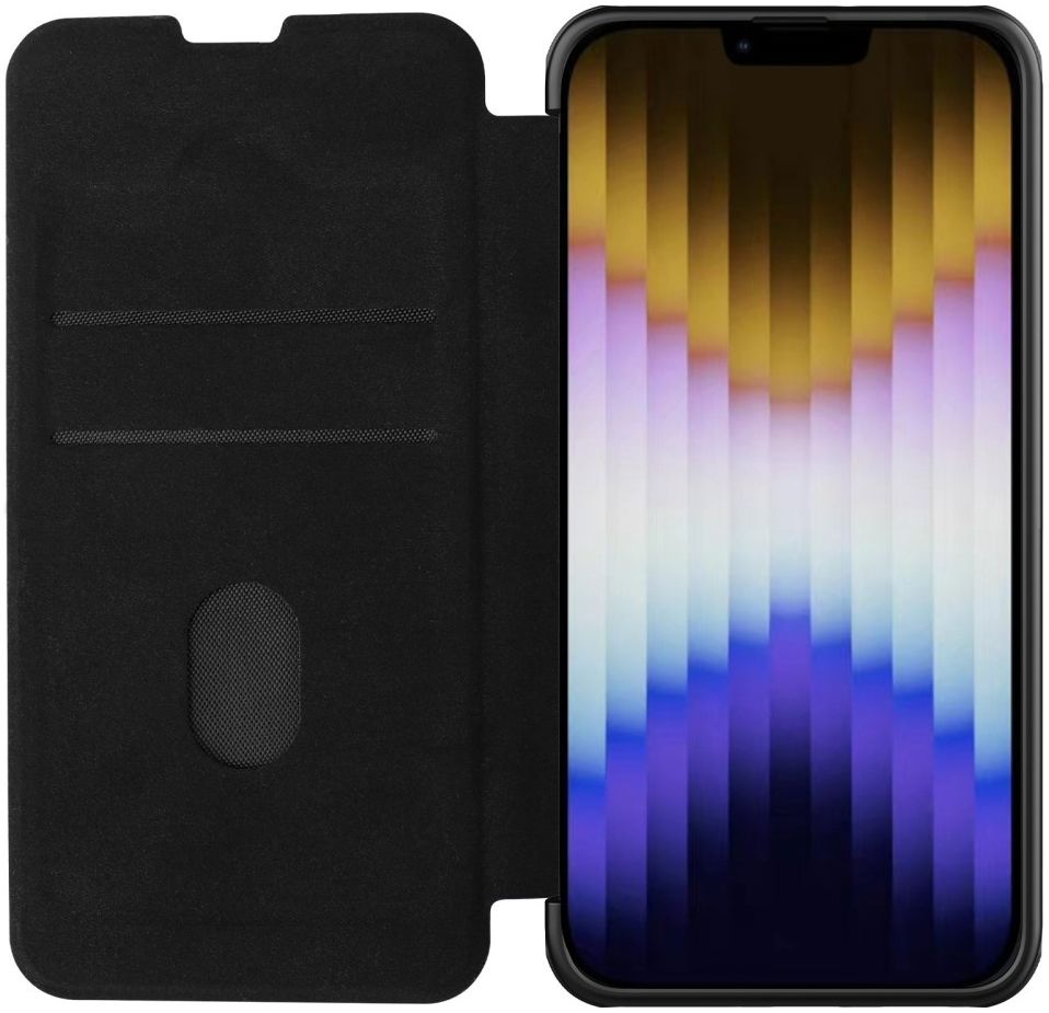 Nillkin Qin Pro iPhone 14 Hoesje Book Case Camera Slider Classic Zwart afbeelding 1