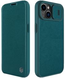 Nillkin Qin Pro iPhone 14 Hoesje Book Case Camera Slider Groen