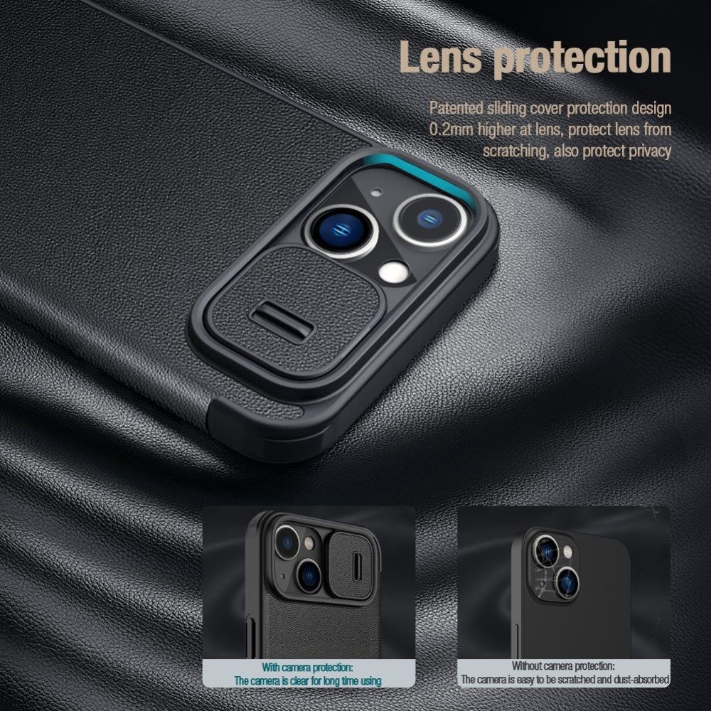 Nillkin Qin Pro iPhone 14 Plus Hoesje Book Case Camera Slider Grijs afbeelding 4