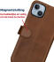 Rosso Deluxe Apple iPhone 14 Hoesje Echt Leer Book Case Bruin afbeelding 5