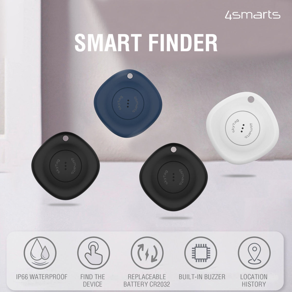 4smarts SkyTag Bluetooth Tracker Wit afbeelding 4