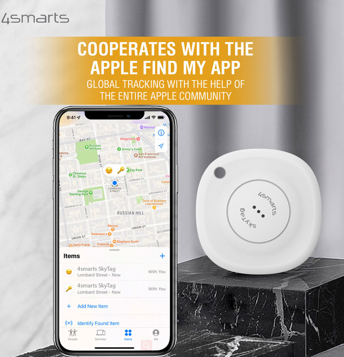 4smarts SkyTag Bluetooth Tracker Wit afbeelding 3