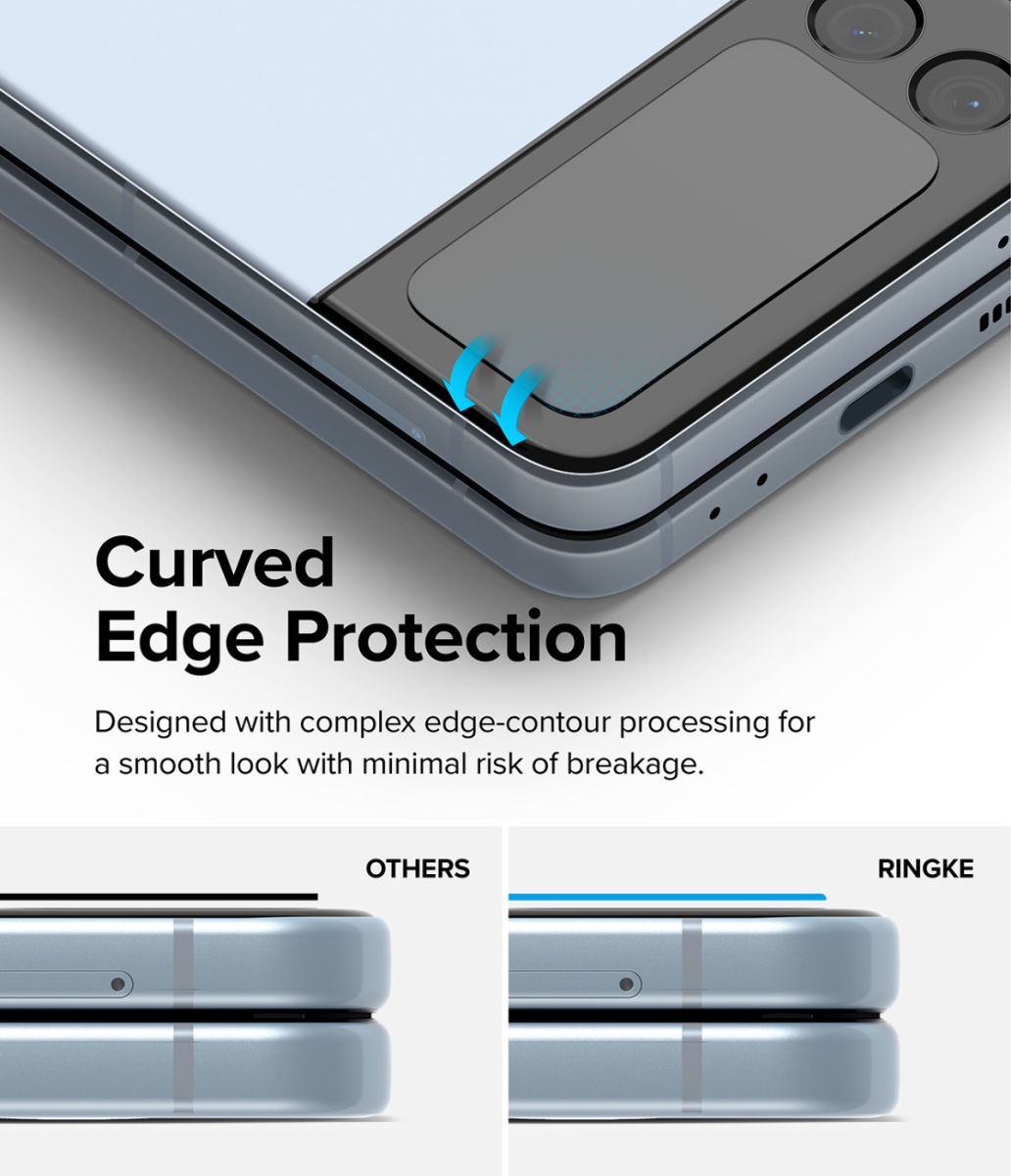 Ringke Cover Display Samsung Galaxy Z Flip 4 Screen Protector (3-Pack) afbeelding 6