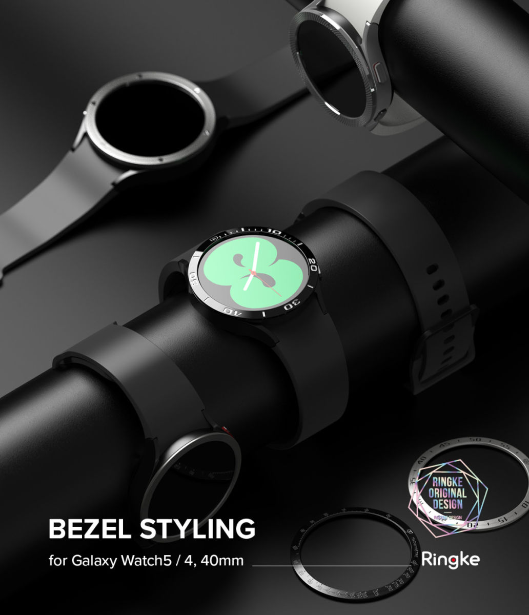 Ringke Bezel Styling - Galaxy Watch 5/4 40 MM Randbeschermer - RVS - Zwart afbeelding 13