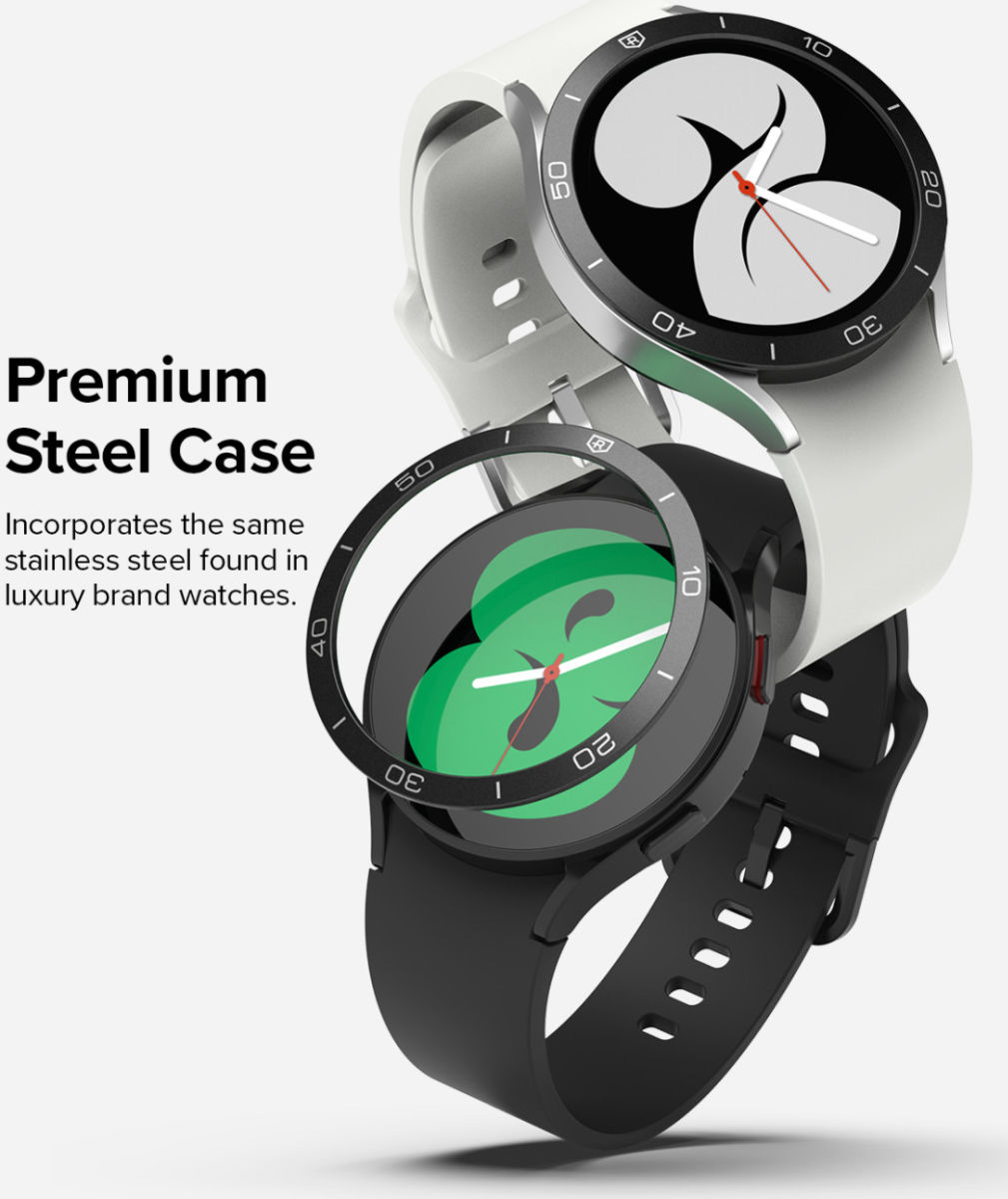 Ringke Bezel Styling - Galaxy Watch 5/4 40 MM Randbeschermer - RVS - Zwart afbeelding 4