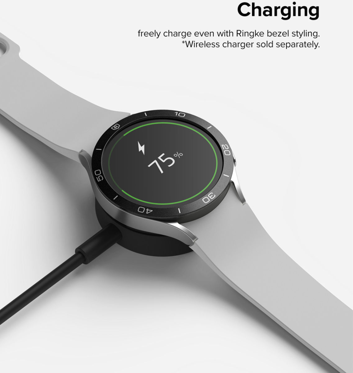 Ringke Bezel Styling - Galaxy Watch 5/4 40 MM Randbeschermer - RVS - Zwart afbeelding 8