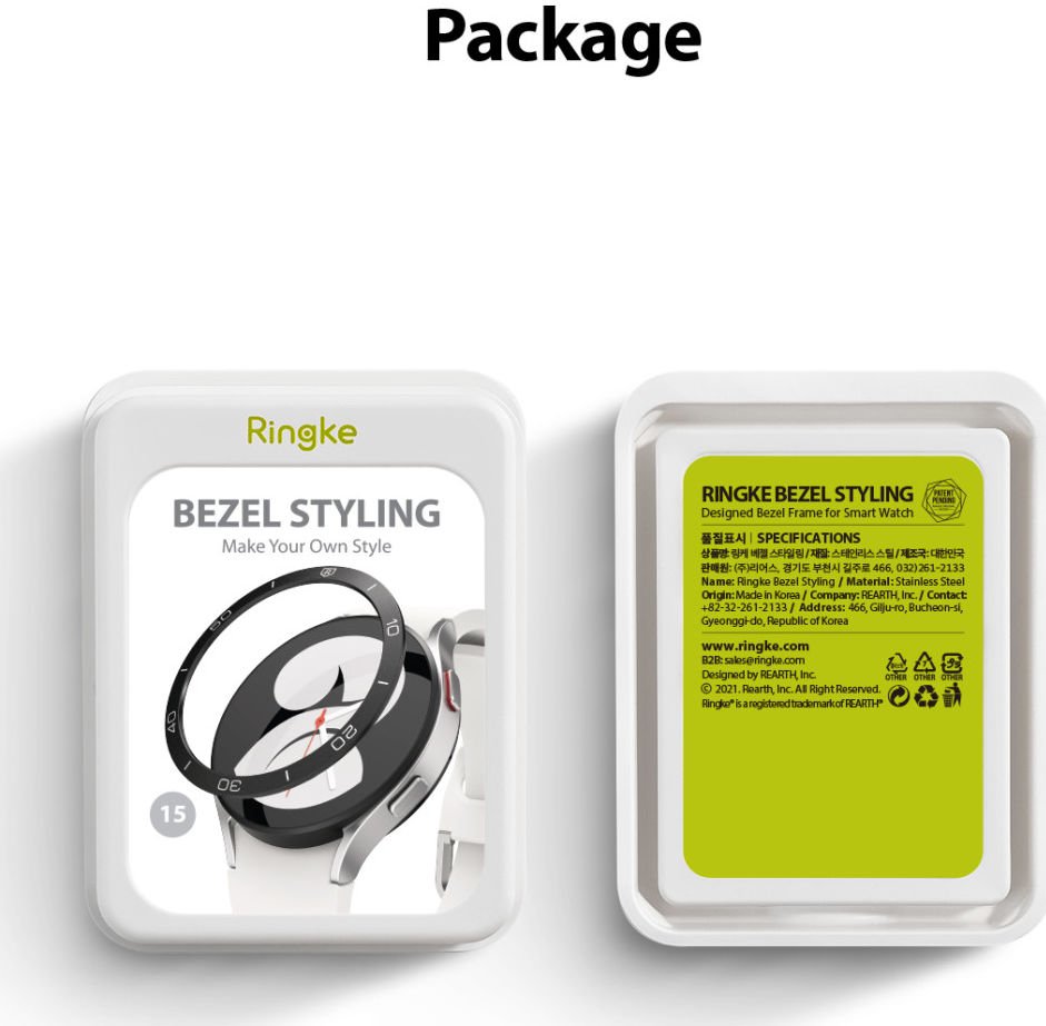 Ringke Bezel Styling - Galaxy Watch 5/4 44MM Randbeschermer - RVS - Zwart afbeelding 12
